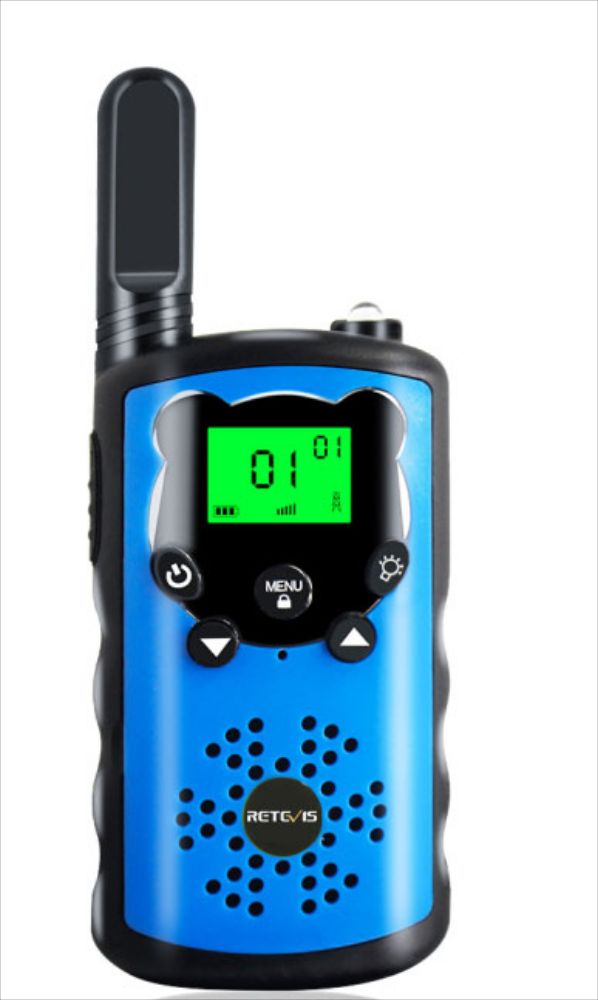 Walkie Talkies de juguete azul para niños de largo alcance para exteriores