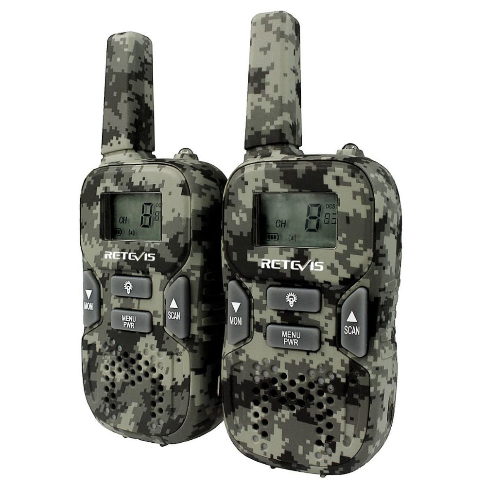 RT33 Walkie talkie de camuflaje de mano de largo alcance para niños y niñas